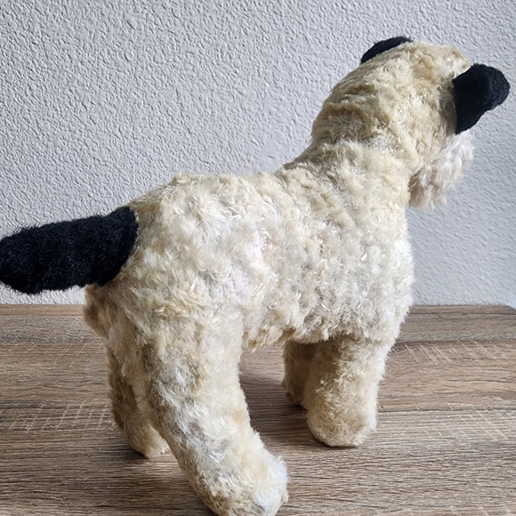 VINTAGE Plush Schnauzer Puppy Dog Black White Plush Stuffed Toy MCM 50s 60s - Picture 5 of 13